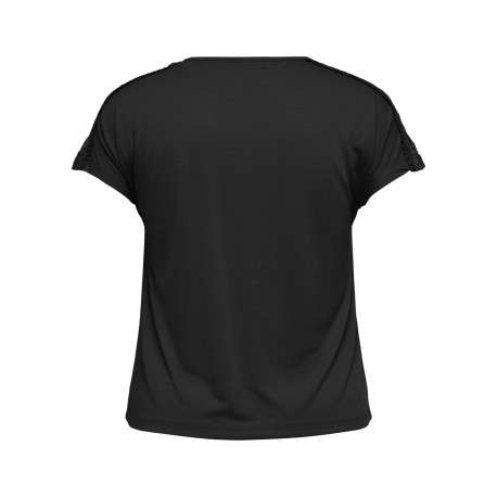 T-shirt noir uni avec une coupe ajustée et des manches courtes - Image 2