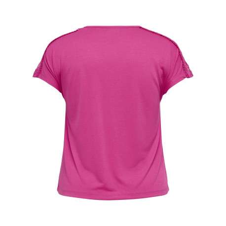 T-shirt rose uni avec une coupe ajustée et des manches courtes - Image 2