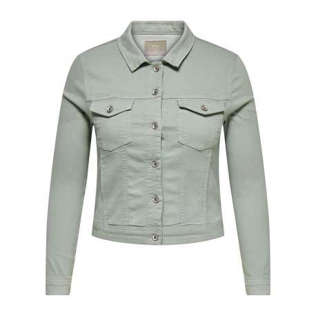Blouson en coton biologique vert uni avec une coupe ajustée