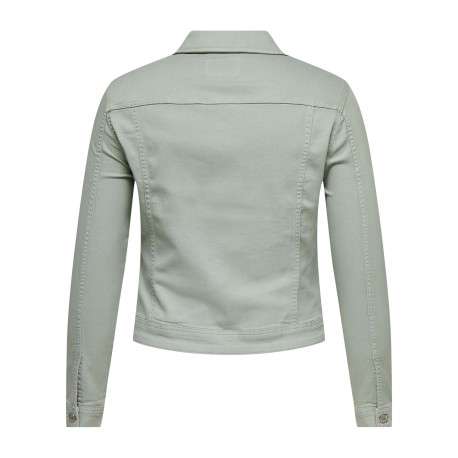 Blouson en coton biologique vert uni avec une coupe ajustée - Image 2