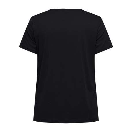 T-shirt en coton biologique noir avec un imprimé et une coupe ajustée - Image 2