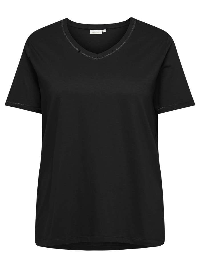 T-shirt noir uni avec une...