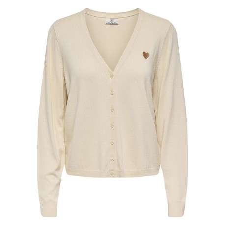 Gilet écru uni avec une coupe ajustée et des manches longues