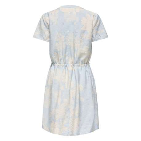 Robe courte ciel floral avec une coupe ajustée et un col tunisien - Image 2