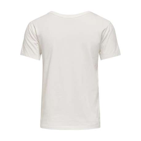 T-shirt en coton blanc imprimé avec une coupe droite et un col rond - Image 2