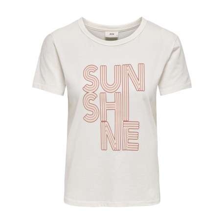 T-shirt en coton blanc imprimé avec une coupe droite et un col rond