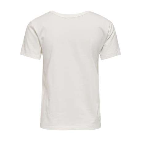 T-shirt en coton blanc imprimé avec une coupe droite et un col rond - Image 2
