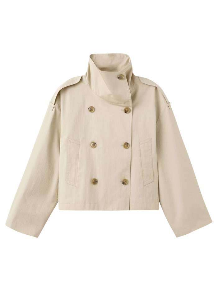 Blouson beige uni avec une...