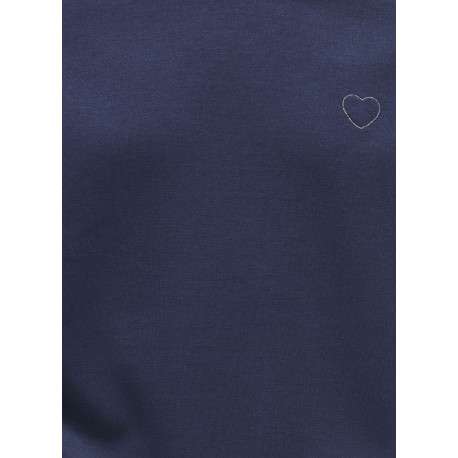 Sweat marine uni pourvu d'une coupe droite et d'une capuche - Image 7