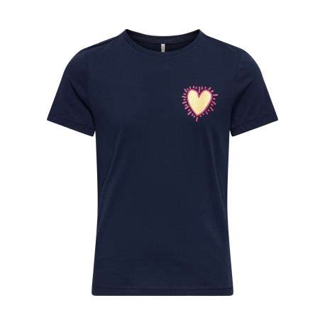 T-shirt en coton biologique marine uni pourvu d'un col rond