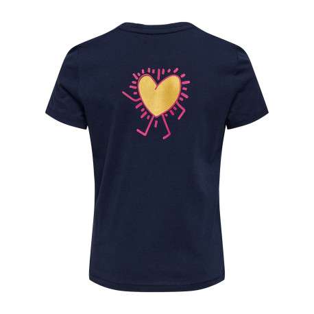 T-shirt en coton biologique marine uni pourvu d'un col rond - Image 2