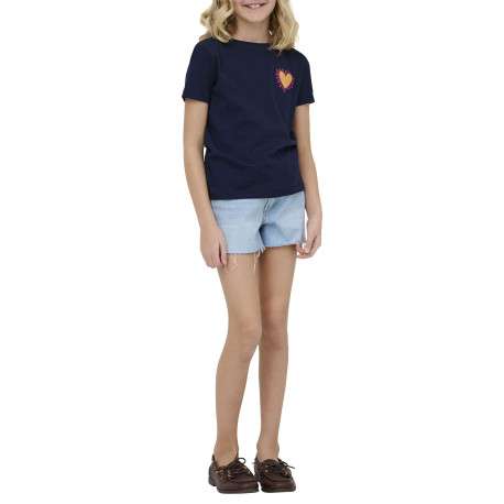 T-shirt en coton biologique marine uni pourvu d'un col rond - Image 3
