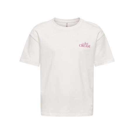 T-shirt en coton biologique blanc uni pourvu d'une coupe droite et d'un col rond