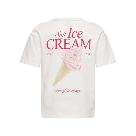 T-shirt en coton biologique blanc uni pourvu d'une coupe droite et d'un col rond - Image 2