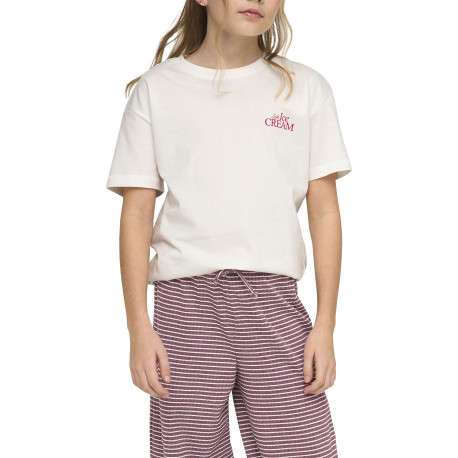 T-shirt en coton biologique blanc uni pourvu d'une coupe droite et d'un col rond - Image 3