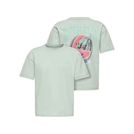 T-shirt en coton biologique vert d'eau uni pourvu d'un col rond - Image 7
