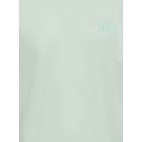 T-shirt en coton biologique vert d'eau uni pourvu d'un col rond - Image 8