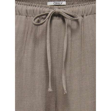 Pantalon jogging taupe uni pourvu d'un cordon de serrage à la taille - Image 3