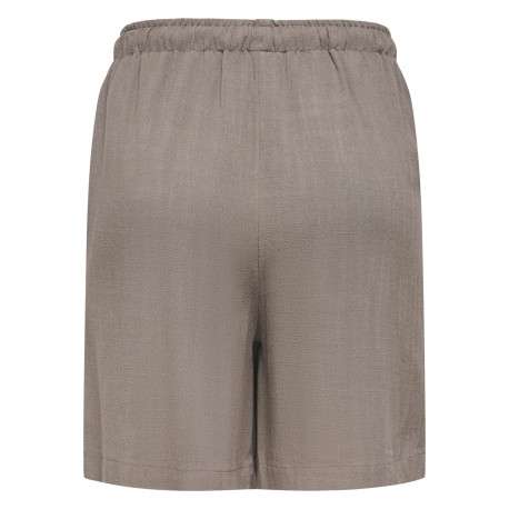 Short jogging taupe uni pourvu d'une taille élastiquée et d'une coupe longue - Image 2