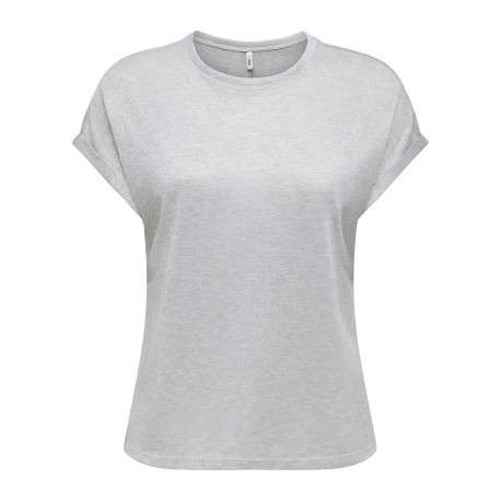 T-shirt gris uni pourvu d'une coupe ajustée et de manches courtes