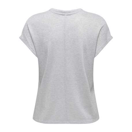T-shirt gris uni pourvu d'une coupe ajustée et de manches courtes - Image 2