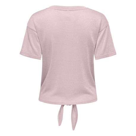 T-shirt rose uni pourvu d'une coupe droite et de manches courtes - Image 2