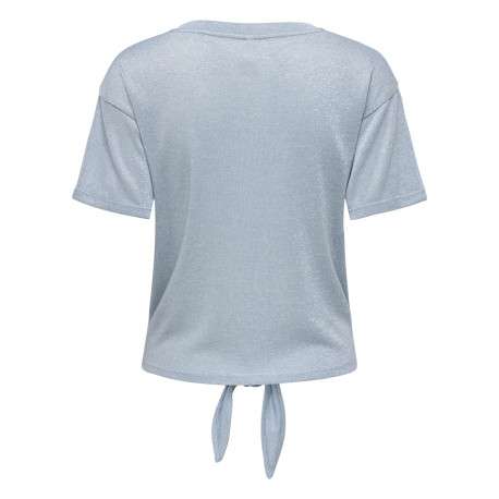 T-shirt ciel uni pourvu d'une coupe droite et de manches courtes - Image 2