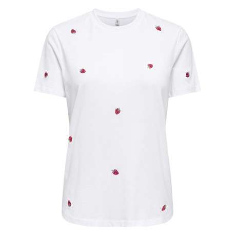 T-shirt en coton biologique blanc uni pourvu de manches courtes