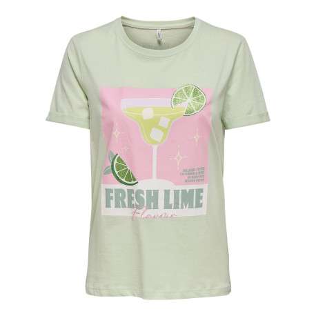 T-shirt en coton biologique vert uni pourvu de manches courtes