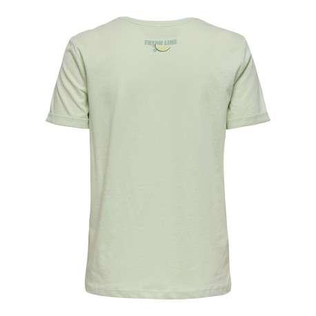 T-shirt en coton biologique vert uni pourvu de manches courtes - Image 2