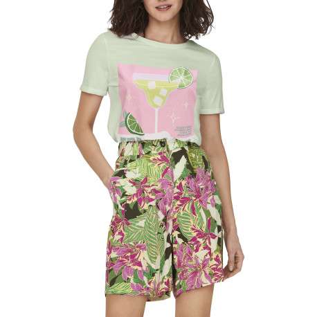 T-shirt en coton biologique vert uni pourvu de manches courtes - Image 3