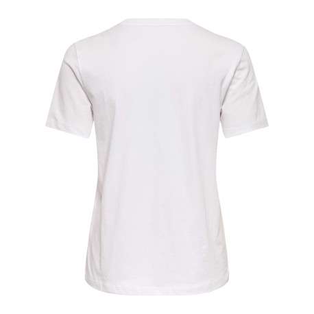 T-shirt en coton biologique blanc uni avec des manches courtes - Image 2