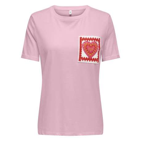 T-shirt en coton biologique rose uni avec des manches courtes