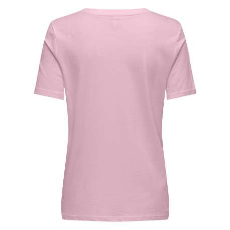 T-shirt en coton biologique rose uni avec des manches courtes - Image 2