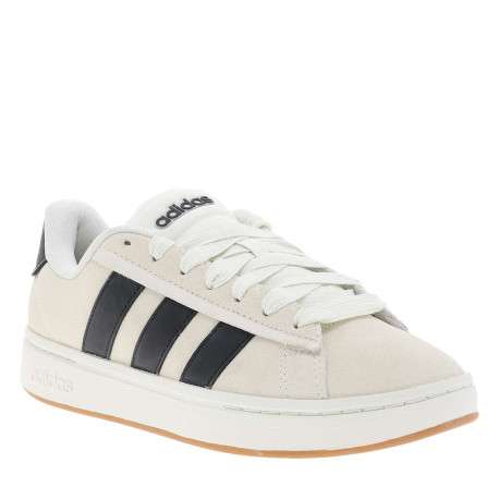 Baskets tennis blanches en cuir avec un talon plat et des lacets - Image 3