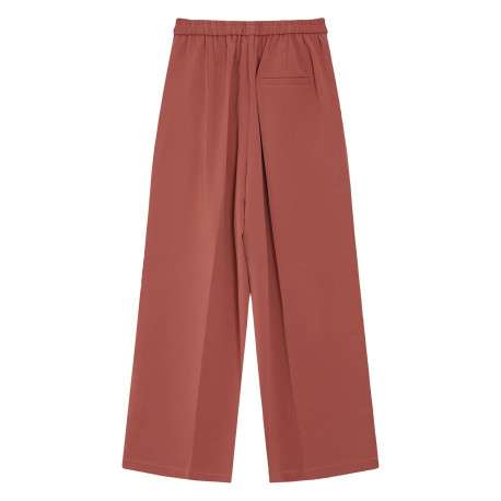 Pantalon chino brique uni avec une coupe droite et une taille élastiquée - Image 2