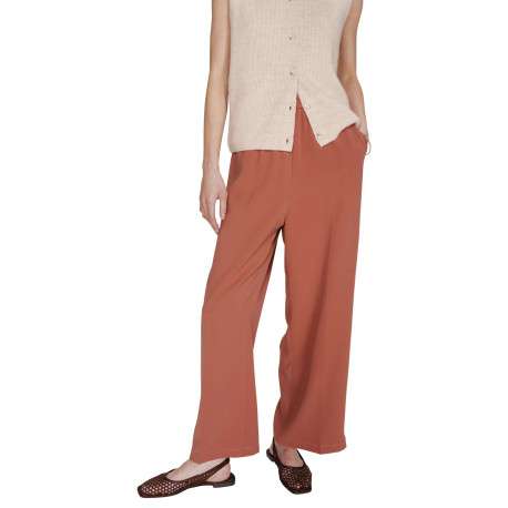 Pantalon chino brique uni avec une coupe droite et une taille élastiquée - Image 4