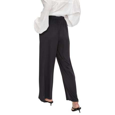 Pantalon chino anthracite uni avec une coupe droite et une taille élastiquée - Image 4