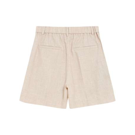 Short chino beige uni à coupe droite avec un zip et une agrafe - Image 2