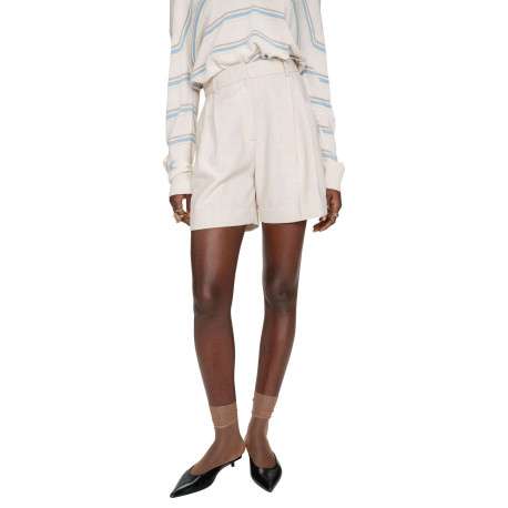 Short chino beige uni à coupe droite avec un zip et une agrafe - Image 4