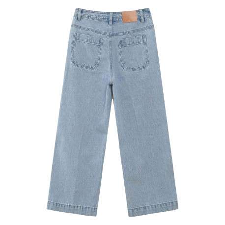 Jean en coton stone uni avec une coupe bootcut à zip et à bouton - Image 2