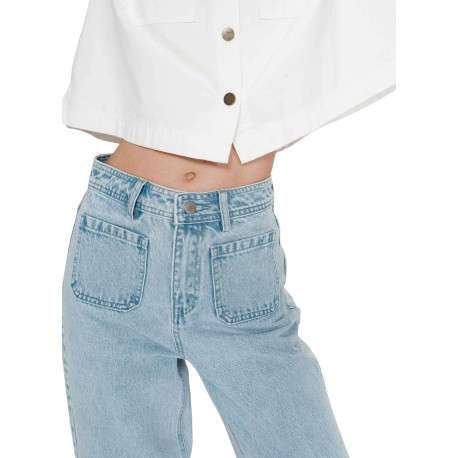 Jean en coton stone uni avec une coupe bootcut à zip et à bouton - Image 5