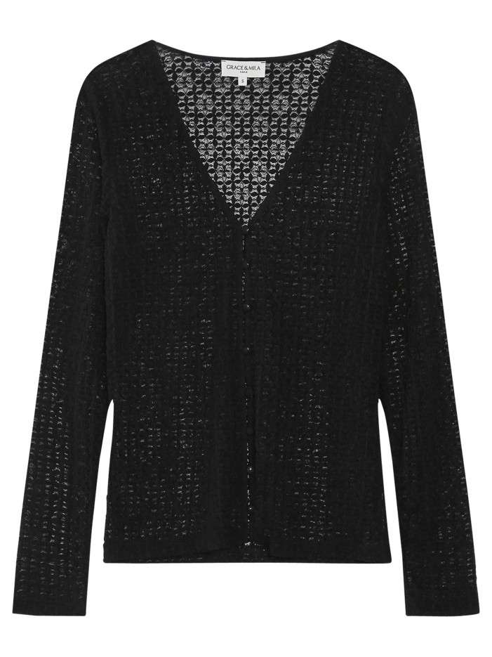 Gilet noir à motif...