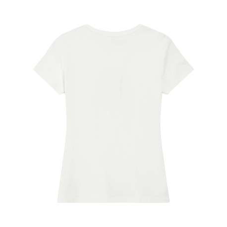 T-shirt en coton blanc uni pourvu de manches courtes et d'un col rond - Image 2