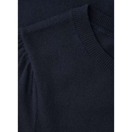 Pull marine uni pourvu de manches courtes et d'une coupe ajustée - Image 2