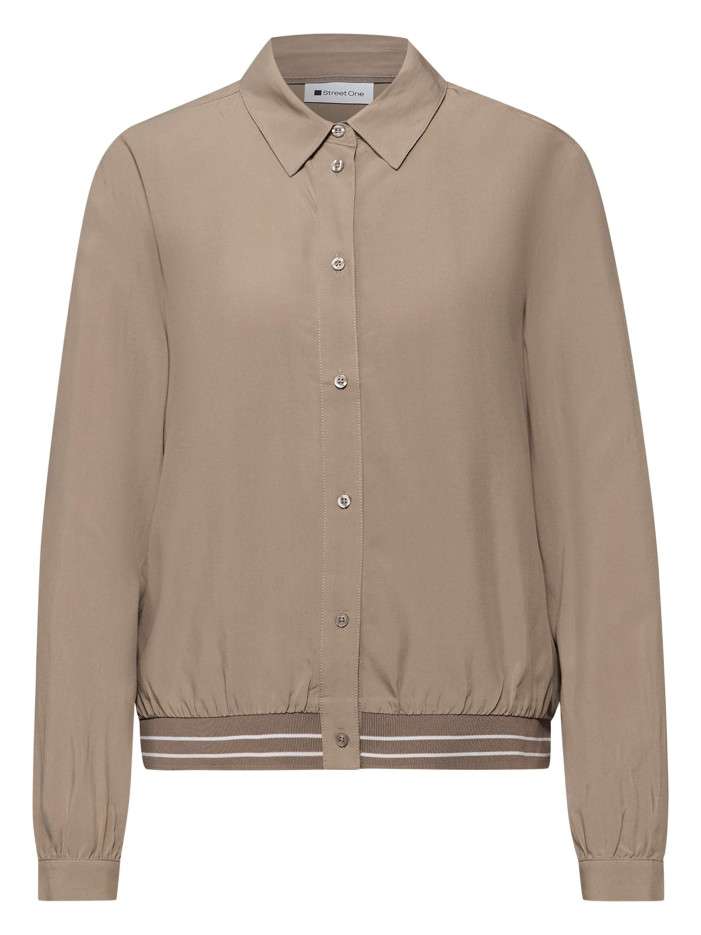 Blouse taupe unie pourvue...
