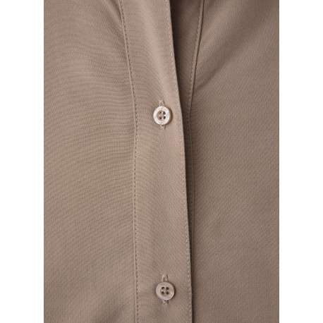 Blouse taupe unie pourvue de manches longues et d'une coupe droite - Image 2
