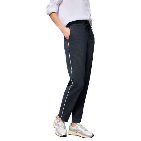 Pantalon chino marine à motifs pourvu d'une taille élastiquée - Image 3