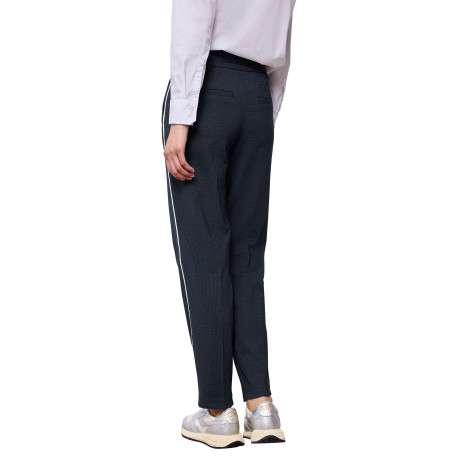 Pantalon chino marine à motifs pourvu d'une taille élastiquée - Image 4