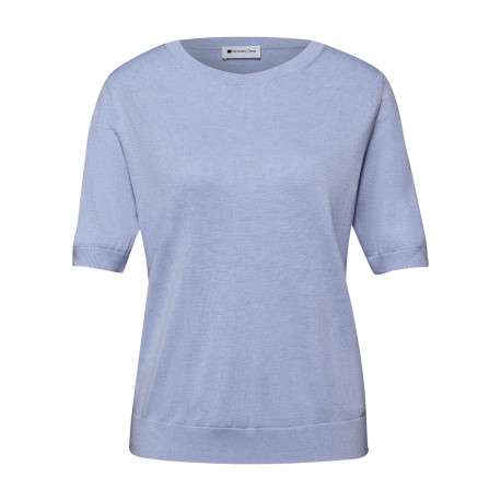 Pull violet uni pourvu de manches courtes et d'une coupe droite